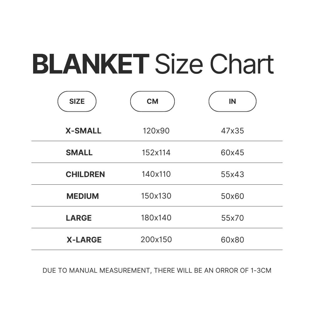 Blanket Size Chart - Geometry Dash Store