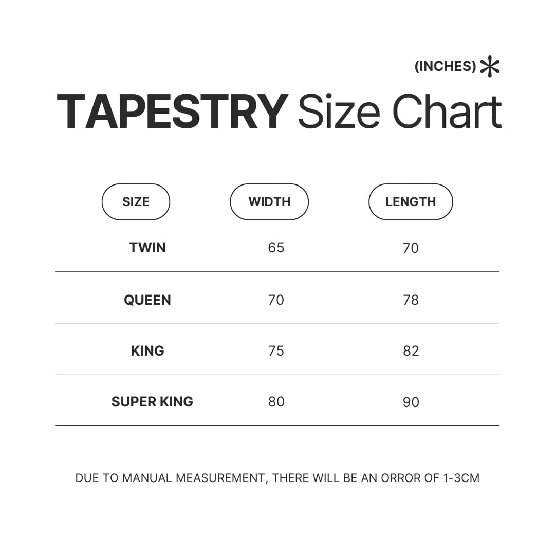 Tapestry Size Chart - Geometry Dash Store
