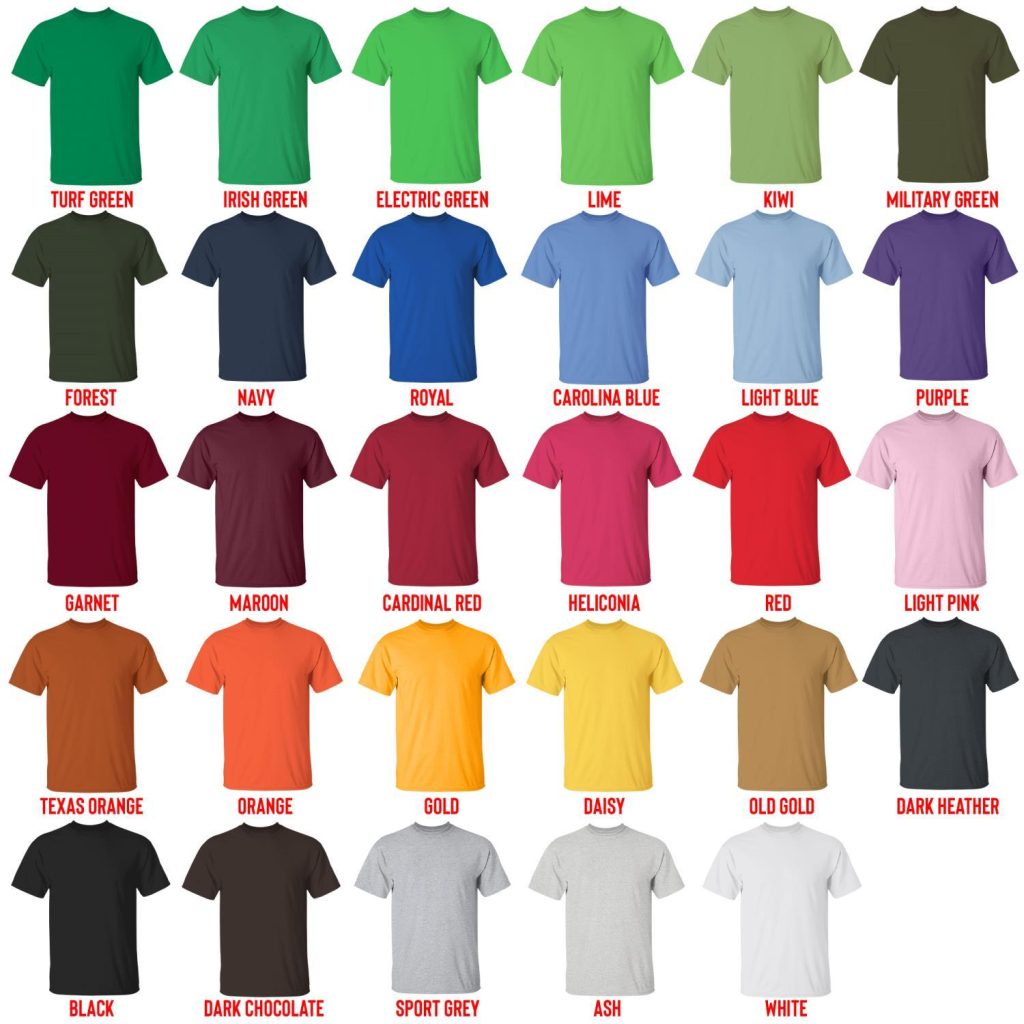 t shirt color chart - Geometry Dash Store