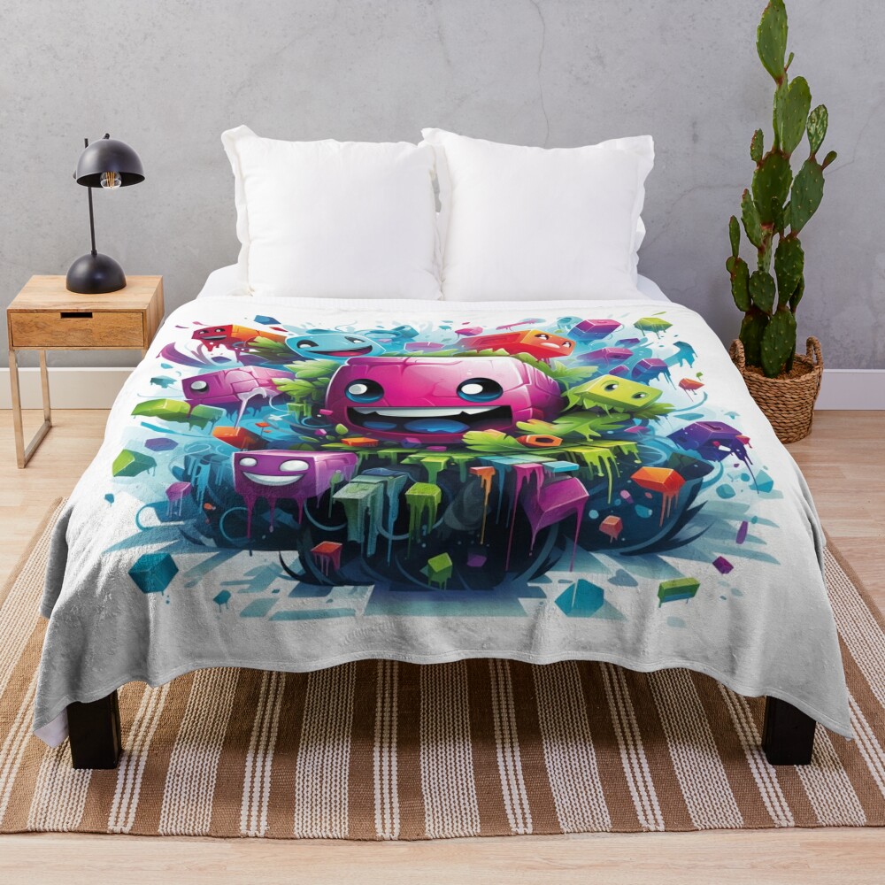 Geometry Dash Throw Blanket